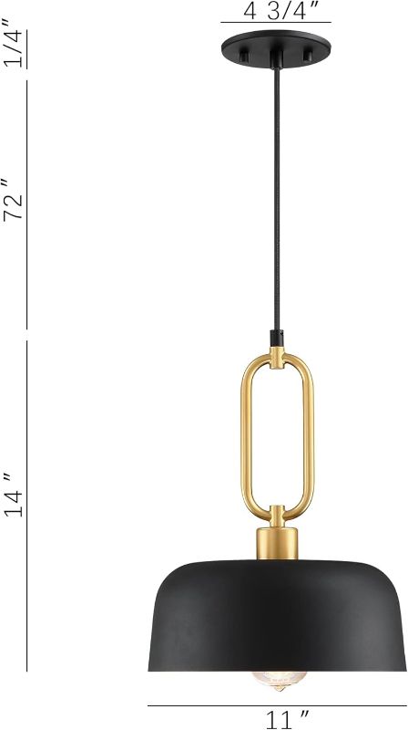 Photo 1 of Industrial Pendant Lighting Fixture, Black Farmhouse Pendant Light, Adjustable Kitchen Lights Ceiling Hanging for Kitchen Island Hallway Dining Room