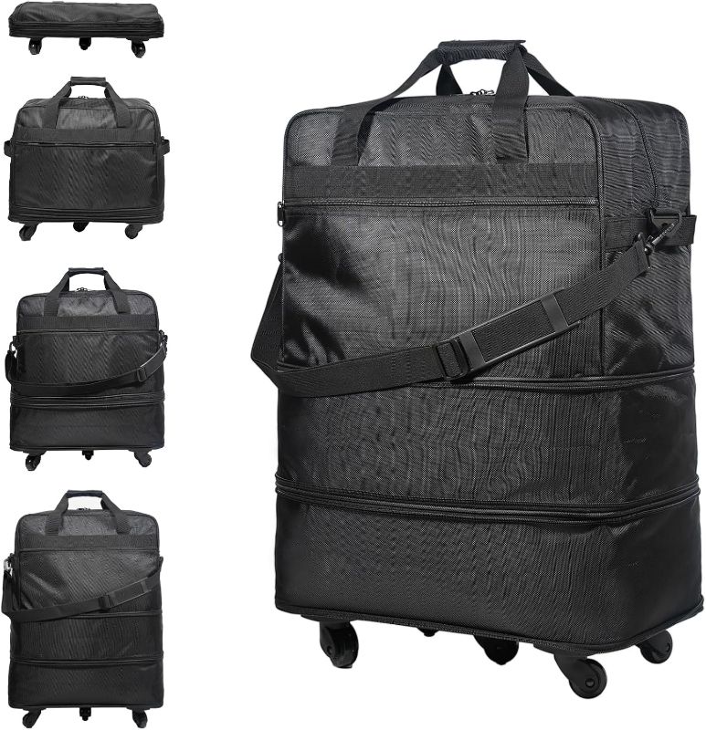 Photo 1 of Suitcases with Wheels, Expandable Foldable Luggage Bag, Collapsible Rolling Travel Bag for Men Women, Lightweight Duffel Bag with Spinner Wheel