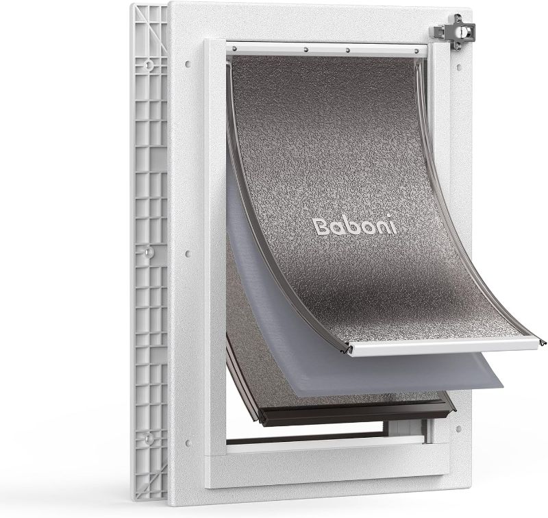 Photo 1 of  3-Flap Pet Door for Wall, Steel Frame and Telescoping Tunnel, Aluminum Lock, Double Flap Dog Door and Cat Door, Strong and Durable (Pets Up to 100 Lb) -Large pack of 5