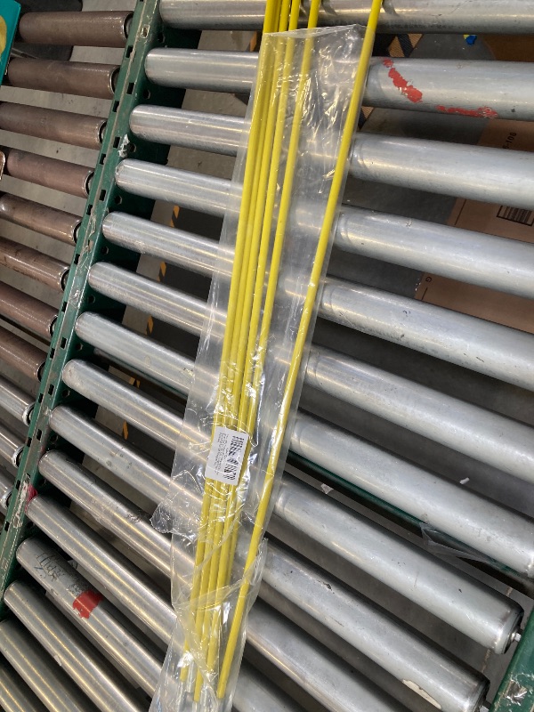 Photo 1 of 18FT Fiberglass Chimney Brush Rod Kit, 1/4" NPT Fittings Fireplace Brush Rod, 6pcs 3ft Fiberglass Rod Kit(Yellow)