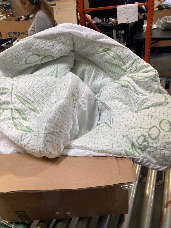 Photo 1 of Extra Thick Mattress Topper Queen Size, Waterproof Soft Viscose Derived from Bamboo, Pillow Top Mattress Pad, Mattress Cover 1000GSM Filling with Deep Pocket for Back Pain Relief