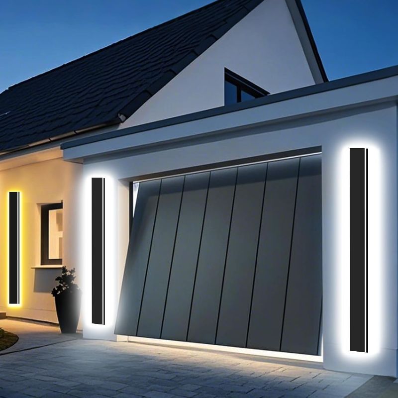 Photo 1 of 4.33in Wide Modern Outdoor Wall Light,2pcs 47in Exterior Wall Lights, Dimmable Outdoor Light Fixture IP65 Waterproof, Modern Long LED Sconce Lighting for Garage Front Door Porch
