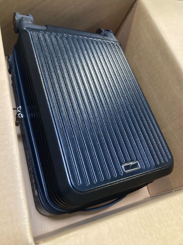 Photo 1 of 21" Hardshell Luggage with Telescopic Handle, Spinner Wheels & TSA Lock - Heavy-Duty ABS+PC Construction, Front Opening Suitcase with Cup Holder, Vacation, Luggage For Travel, Vacation Essentials, Sleek Design, Sturdy Construction, Business Travelers