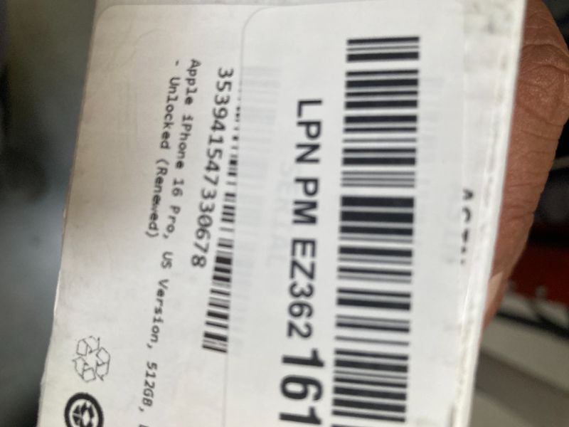 Photo 1 of Apple iPhone 16 Pro, US Version, 512GB, Black Titanium - Unlocked (Renewed)