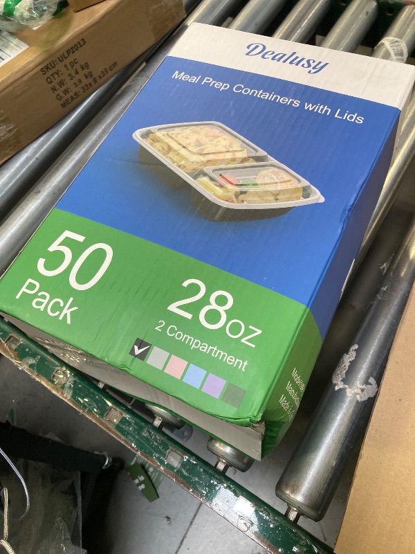 Photo 1 of 50 Pack (100-Piece) 28 oz Meal Prep Containers Reusable with Lids 2-Compartment, Sturdy Leakproof Food Safe, Microwave Freezer Dishwasher Safe, To Go Take Out Plastic Food Storage, Black