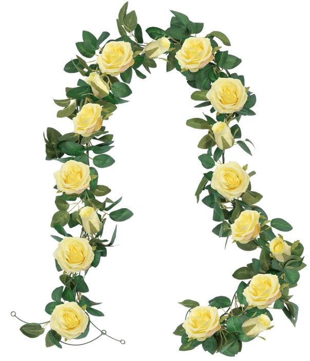 Photo 1 of 2 PACK-YELLOW ROSES GARLAND