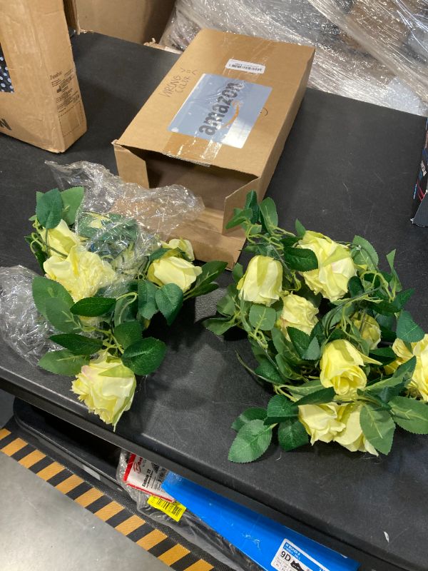 Photo 1 of 2 PACK-YELLOW ROSES GARLAND
