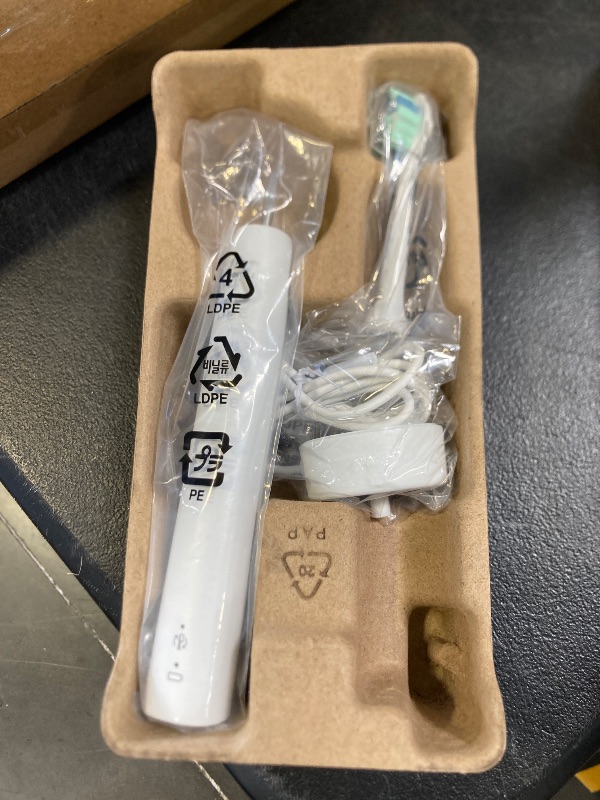 Photo 1 of Philips Sonicare 4100 Rechargeable Electric Toothbrush, with Pressure Sensor, 2 Intensity Settings, SmarTimer and QuadPacer, 14-Day Battery Life, White, Model HX3681/23