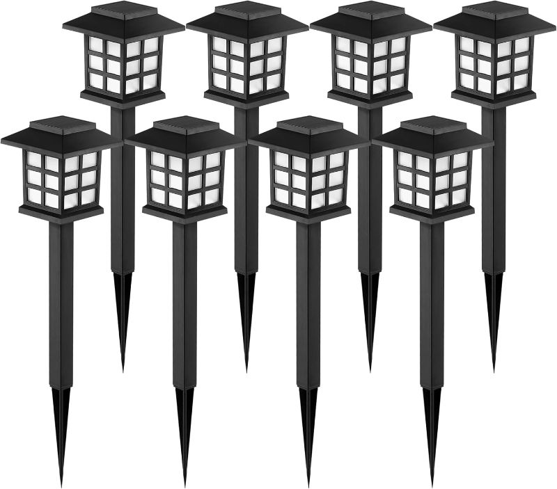 Photo 1 of GIGALUMI Solar Outdoor Lights?8 Pack LED Solar Lights Outdoor Waterproof, Solar Walkway Lights Maintain 10 Hours of Lighting for Your Garden, Landscape, Path, Yard, Patio, Driveway
