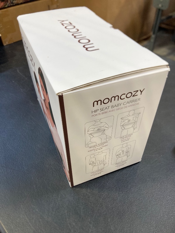 Photo 1 of Momcozy Hip Seat Baby Carrier - Adjustable Waistband with Original 3D Belly Protector, Ergonomic Carrier with Various Pockets for Newborns & Toddlers up to 45lbs (Black, Medium)