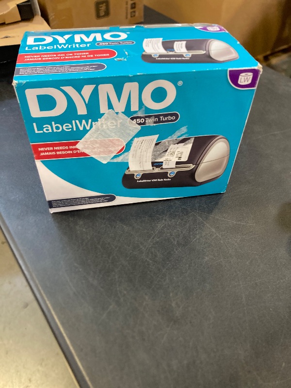 Photo 1 of DYMO Label Printer | Label Writer 450 Twin Turbo Direct Thermal Printer Fast Printing Great for Labeling Filing Shipping Mailing Barcodes and More Home & Office Organization
