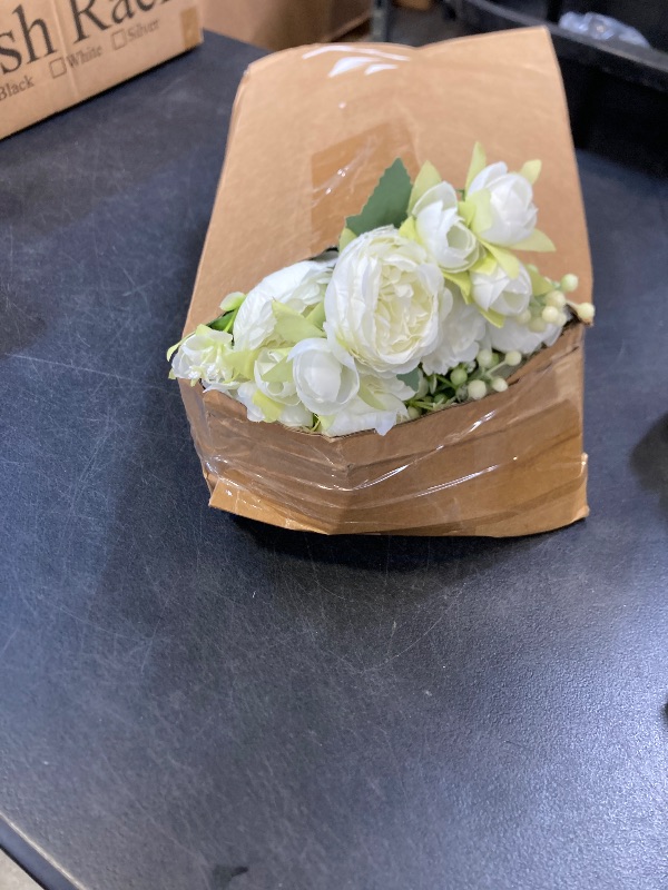Photo 1 of Jexine 24 Bundles Silk Artificial Peonies Flowers Faux Peony Bouquet Fake Peonies Artificial Flowers Bouquets for Vase Floral Arrangements Wedding Home Table Decoration (White,Champagne)