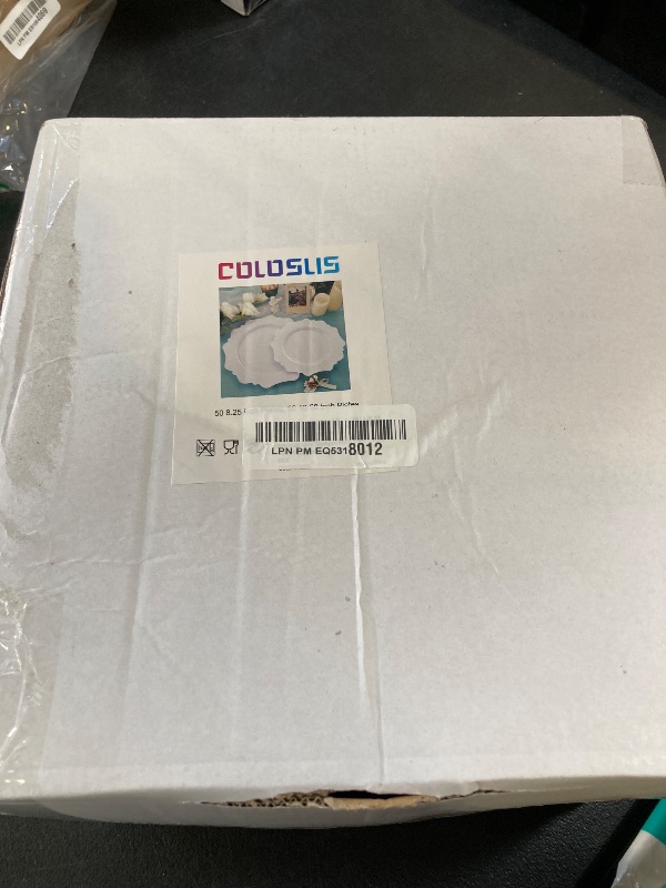 Photo 1 of COLOSUS 100pcs White Disposable Plastic Plate-Heavy duty plate for Party/Wedding/anniversary 50 dinner plates and 50 dessert/salad plates