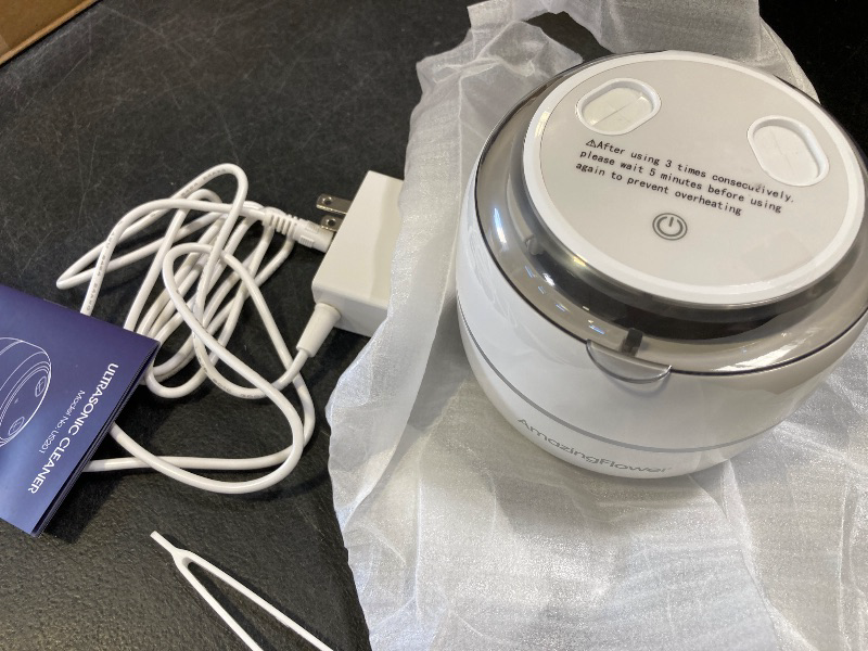 Photo 1 of Ultrasonic Retainer Cleaner Machine, Upgraded 45kHz Ultrasonic Jewelry Cleaner for Ring, Aligner, Nightguard, Mouth Guard, Toothbrush Heads, Dental Cleaning Pod with 4 Lights