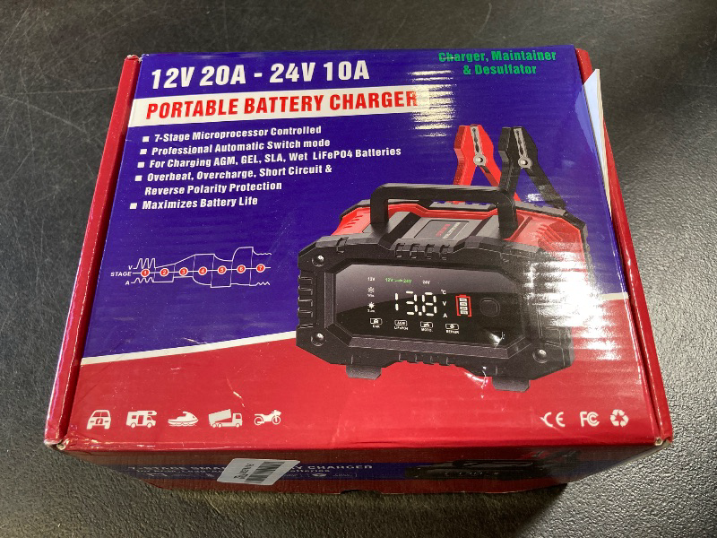 Photo 1 of YONHAN Battery Charger 20A 12V/24V LiFePO4 Lead Acid Fully Automatic Battery Maintainer, Car Battery Trickle Charger Automotive w/Repair, Winter Mode, for AGM, STD, Gel, Deep Cycle Batteries