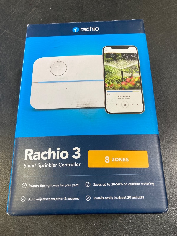 Photo 1 of Rachio WiFi Smart Sprinkler Controller (8-Zone Irrigation Remote Control) – App-Based Scheduling, Local Weather Intelligence, Rain Skips, Easy DIY Install