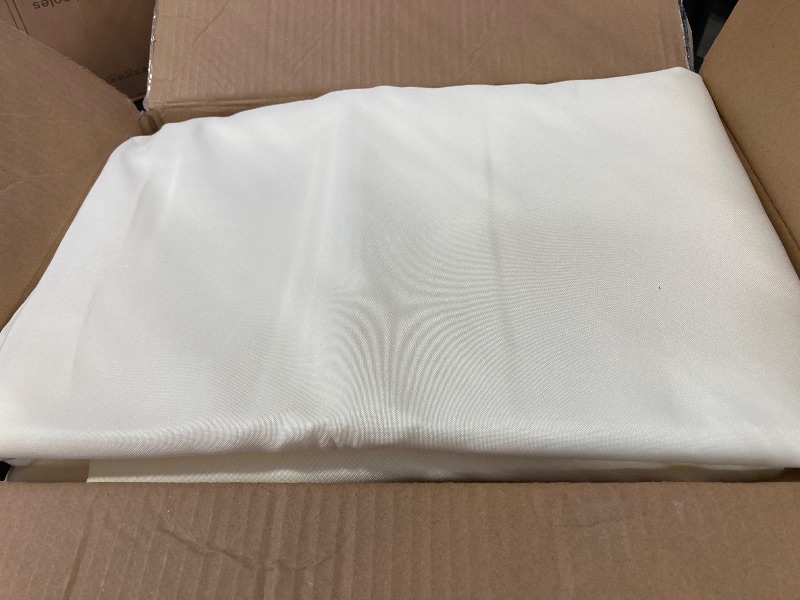 Photo 1 of Fitable 8 Pack Rectangle Tablecloths: Stain Resistant Wrinkle Free Fabric Table Clothes, Washable Reusable Polyester Table Covers for Wedding Party Birthday Banquet Reception(Ivory, 90x132 Inch)