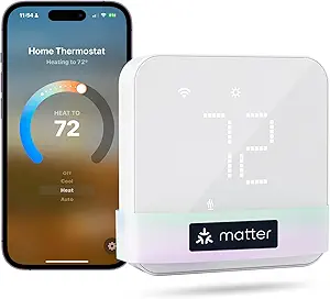 Photo 1 of meross Smart Thermostat for Home, WiFi Thermostat Works with Matter, Alexa, Apple Home, Google Assistant, App & Voice Control, 7x24h Scheduling, Energy Saving, C-Wire Required