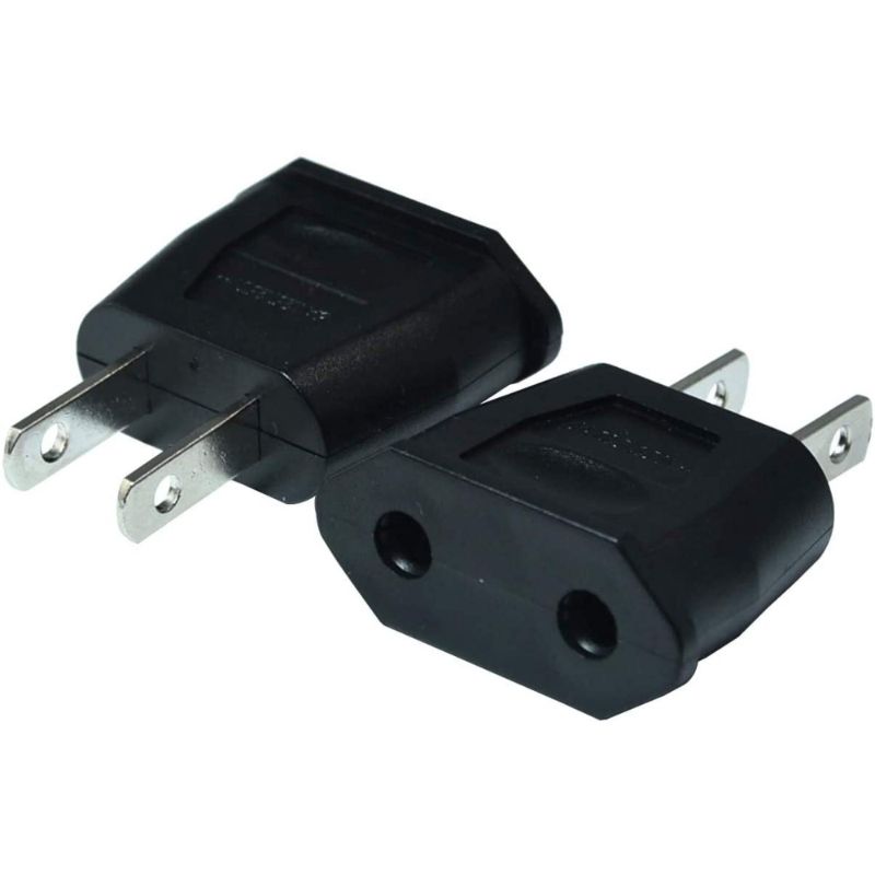 Photo 1 of Socket Plug Adapter Europe EU Euro to US Travel Charger AC Power Converter 2PCS (Black)
