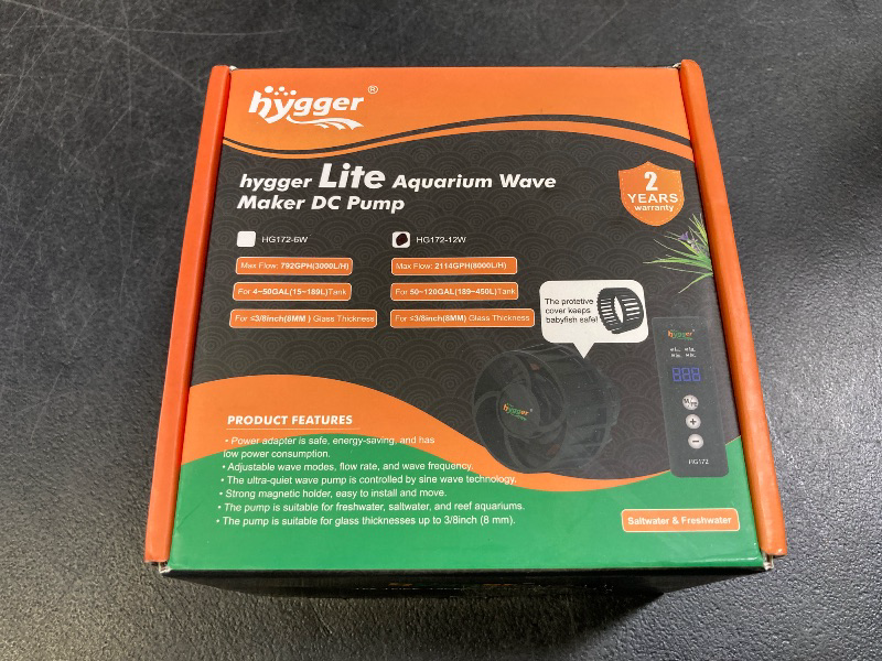 Photo 1 of hygger Lite Wave Maker For 50-120 Gallons Aquarium Adjustable Circulation Pump with Magnetic Base Fish Tank DC Powerhead for Coral Reef and Freshwater Up to 2114 GPH