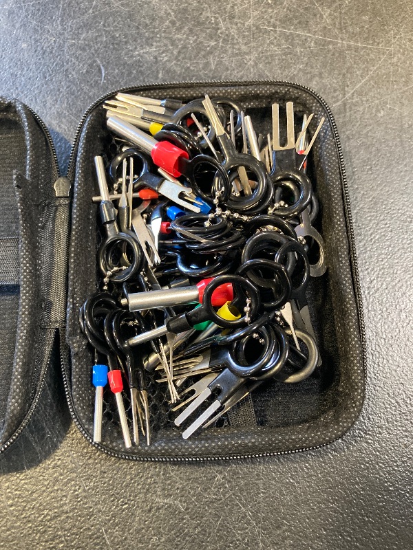 Photo 1 of 82pcs Repair Kit - Wire Connector Terminal Pin Extractors, Electrical Wiring Crimp Back Needle Removal Tool with Protective Bag
