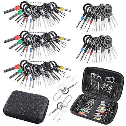 Photo 1 of 82pcs Repair Kit - Wire Connector Terminal Pin Extractors, Electrical Wiring Crimp Back Needle Removal Tool with Protective Bag
