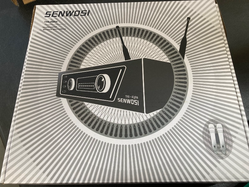 Photo 1 of SENWOSI Dual-Channel UHF Wireless Microphone System with Auto Scan & IR Sync – 200 Channels, 400ft Range, Cardioid Mics, Metal Body, LCD Display for Live Events, Recording, Stage Performances