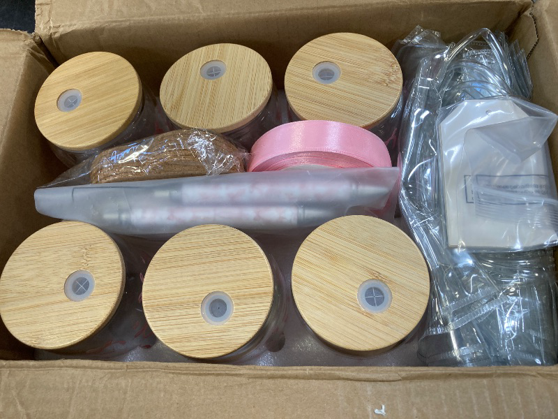 Photo 1 of MotiMind 6 Sets Pink Bow Baby Shower Prizes for Game Players Coquette Preppy Baby Shower Winners Guest Gifts Candle Tumbler Coaster Pen Gift Bag Wedding Bridal Game Prizes Pink Bow Party Favors