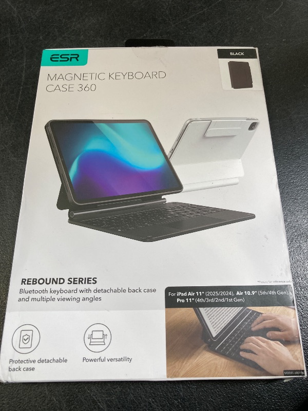 Photo 1 of ESR iPad Air 11 Inch Case with Keyboard (M3/M2, 2025/2024) & iPad Pro 11/Air 5th/4th Gen Keyboard, Easy-Set Magnetic Stand, Portrait/Raised Modes, with Removable Protective Case, Black