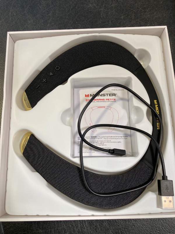 Photo 1 of Monster Boomerang Petite Neckband Bluetooth Speakers, Neck Speaker with 15H Playtime, aptX High Fidelity 3D Stereo Sound, Low Latency, Built-in Mic, IPX5 Waterproof Wearable for Home Outdoor