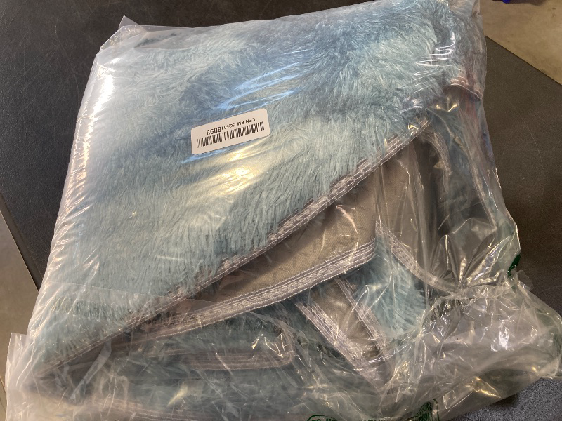 Photo 1 of ATRUG 5 ft Round Fluffy Blue White Rug for Bedroom,Tie Dyed Furry Round Carpet Non Slip Fuzzy Shaggy Plush Circle Area Rug Rug for Living Room Room Nursery Room Playroom Kids Room Home Decor Washable