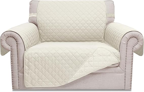Photo 1 of Reversible Chair Covers for Dogs Couch Cover Water Resistant Washable Pets Furniture Protector Sofa Cover with Elastic Straps and Pockets  (Ivory/Ivory)