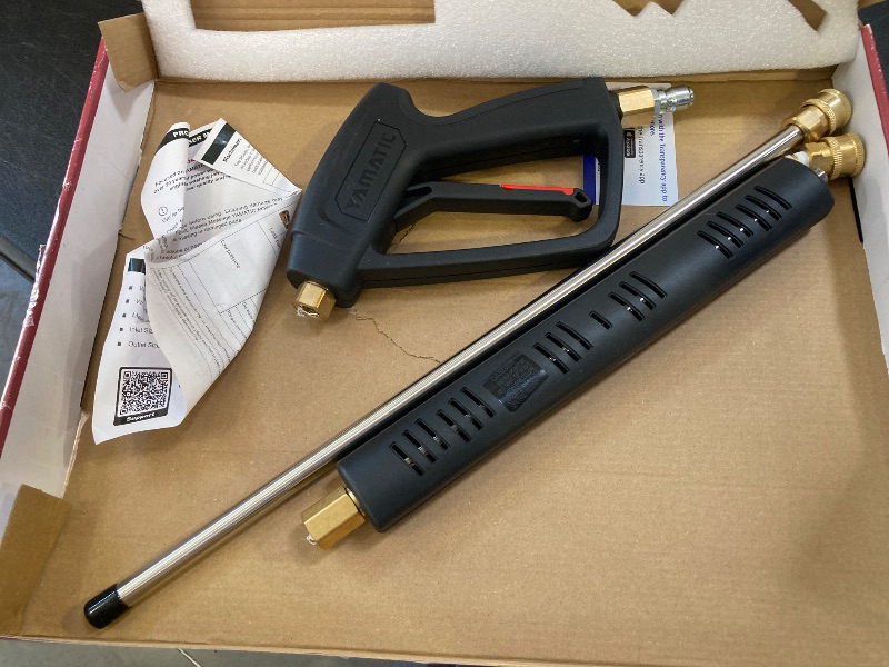 Photo 1 of YAMATIC Pressure Washer Gun Wand with Swivel 3/8" Plug & M22 Coupler, Stainless Steel Extension Lance Replacement for Ryobi, Simpson, Craftsman Power Washer for Foam Cannon Car Wash, 4000 PSI