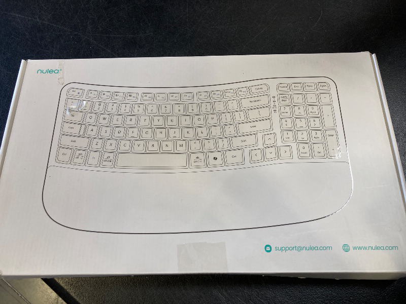 Photo 1 of Nulea RT08 Wave Keys Wireless Ergonomic Keyboard with Cushioned Palm Rest, 2.4GHz Ergo Cordless USB Computer Keyboard, Comfortable Natural Typing, for Laptop, Mac, Windows Black