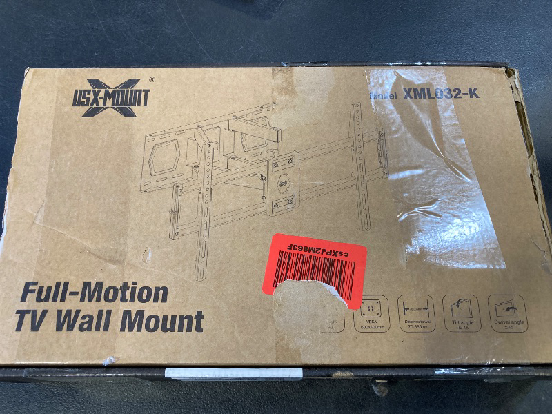 Photo 1 of Full Motion TV Wall Mount for Most 37"-84" Flat Screen TV, Swivel or Tilt TV Wall Bracket with Dual Articulating Arms, for 12"-16" Wood Studs, Max VESA 600x400mm, Load 120 lbs by USX MOUNT