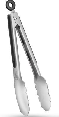 Photo 1 of HOTEC Stainless Steel Kitchen Tong 3 inch, Locking Metal Food Cooking Tong Non-Slip Grip (Black)