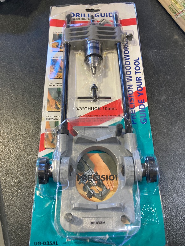 Photo 1 of Kings County Tool Portable Drill Guide Jig | Convert Hand Drilling to Drill Press | Bore Up To 45-Degree Angles | 3/8-Inch Shaft and Chuck | 5-Degree Increments | Depth Stop Included