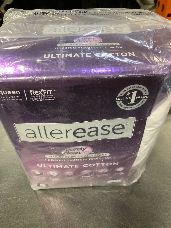 Photo 1 of AllerEase Ultimate Allergy Protection and Comfort Zippered Mattress Protector, Queen, White