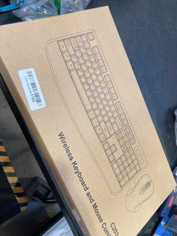 Photo 1 of Wireless Keyboard and Mouse Combo, EDJO 2.4G Full-Sized Ergonomic Computer Keyboard with Wrist Rest and 3 Level DPI Adjustable Wireless Mouse for Windows, Mac OS Desktop/Laptop/PC