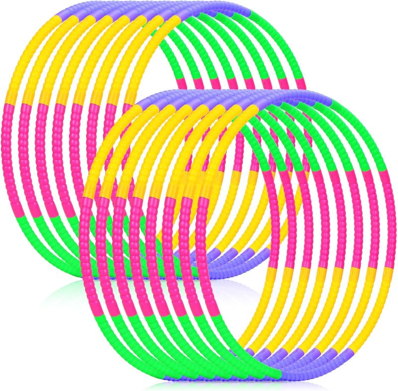 Photo 1 of Vinsot Toy Hoop Detachable Plastic Hoops Exercise Equipment Toy Adjustable Rings for Sports Playing Party Game Dance Pet Training