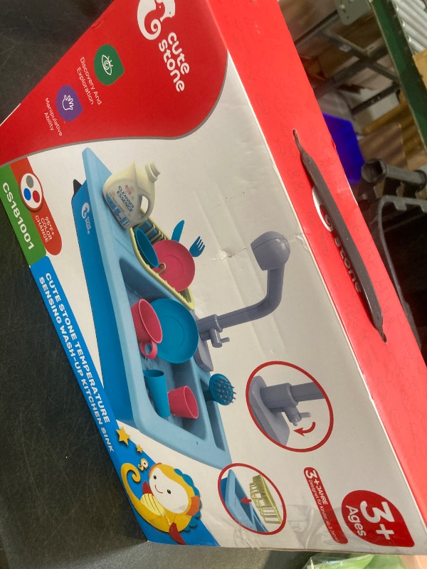 Photo 1 of CUTE STONE Color Changing Kitchen Sink Toys, Children Electric Dishwasher Playing Toy with Running Water, Upgraded Faucet, Automatic Water Cycle System Play House Pretend Role Play Toys for Boys Girls