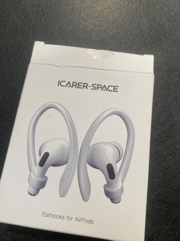 Photo 1 of ICARERSPACE 2 Pairs AirPods Ear Hooks for AirPods Pro 2, AirPods Pro, AirPods 4, 3, 2 & 1, Upgraded Anti Slip Sports Clip Hooks for AirPods 1, 2, 3, 4,Pro and Pro 2 – White