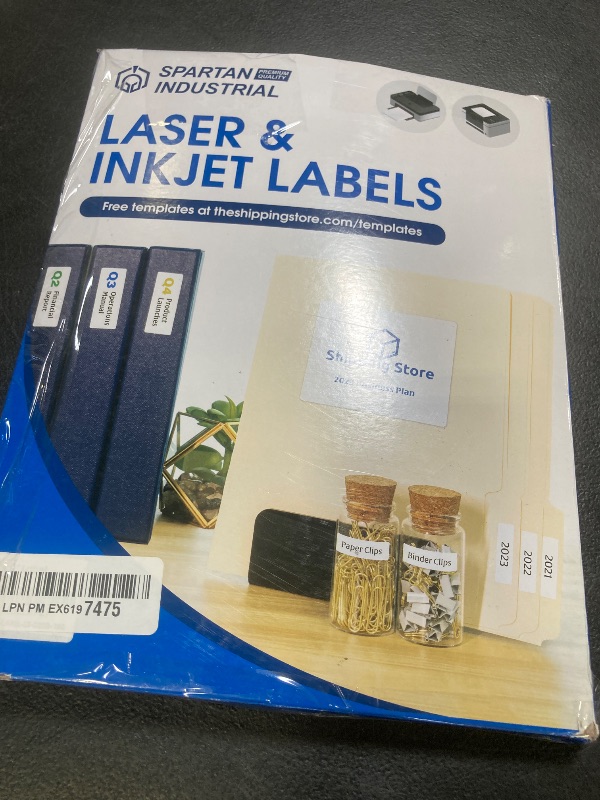 Photo 1 of 2" X 5" Matte White Shipping Labels Compatible with Inkjet and Laser Printers - 100 Sheets, 800 Printable Paper Stickers for Mailing, Packages, Addresses - Spartan Industrial