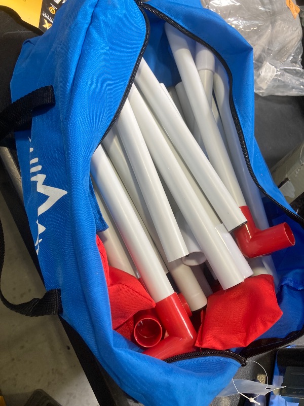 Photo 1 of Himal Portable PVC Framed Cornhole Game Set with 8 Bean Bags and Carrying Bag (Blue-Red,3 x 2-feet)
