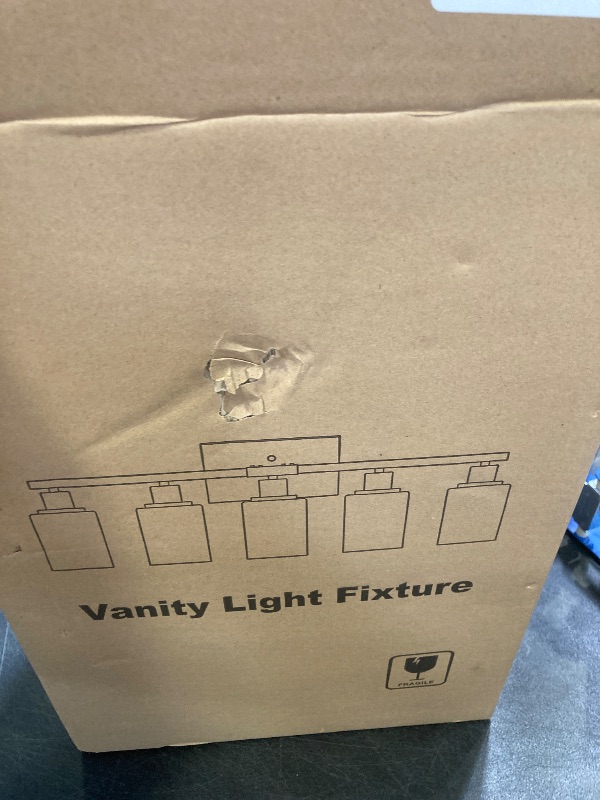 Photo 1 of 5-Light Bathroom Light Fixtures, Brushed Nickel Bathroom Vanity Light with Clear Glass Shades, Modern Bathroom Wall Lamp for Mirror Living Room Cabinet Bedroom Porch