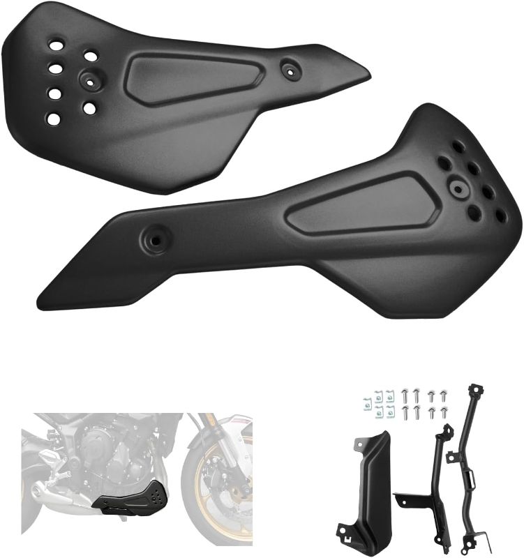 Photo 1 of Motorcycle Bellypan Lower Engine Spoiler, Aluminum Cowling Fairing Protection Belly Pan Chassis Shroud Body Frame Kit Compatible with T-riumph Trident 660 2021-2025 (Matte Black)
