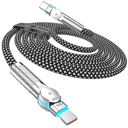 Photo 1 of USB C to USB C Cable 10FT 240W, 180°Rotating USB C Cable Braided Type C Charger Cable Fast Charge for iPhone 16/16Pro/16Plus/16ProMax,MacBook Air,iPad Pro,Pixel,Samsung Galaxy S23/S24 Ultra-Black
