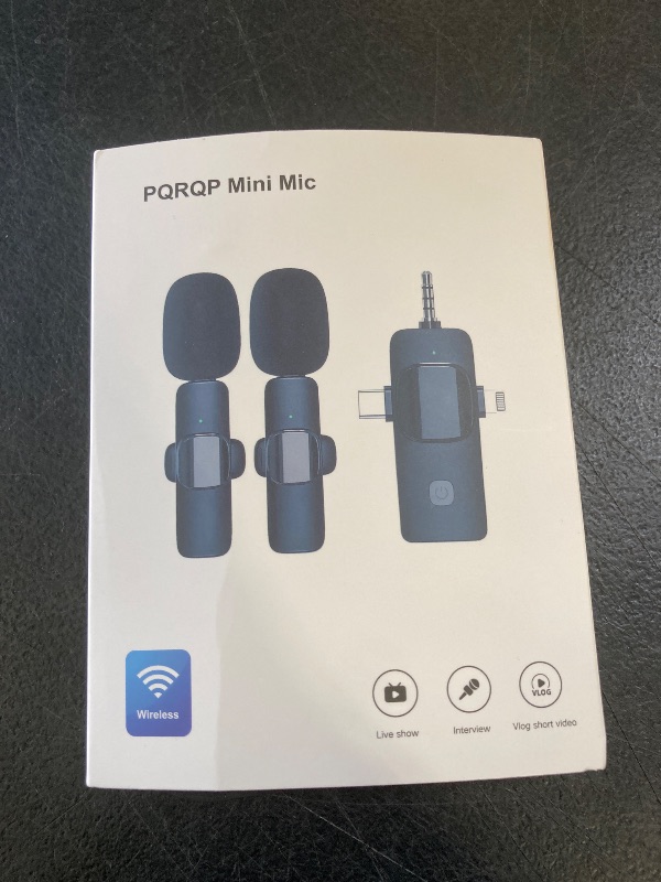 Photo 1 of Wireless Lavalier Microphone, Professional Wireless Lavalier Lapel Mic, Portable Clip Mini Mic for Interview/Vlog/Livestream/Podcast/Teaching, Audio & Video for iPhone, Android/Pad/Camera/Laptop
