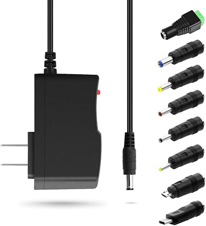 Photo 1 of Aclorol 6V 2A Power Supply 12W 6V 1.5A 1A 0.5A 500mA AC/DC Adapter Universal Charger AC 100V-240V to DC 6 Volt 2 amp Repalcement Charger for Elliptical Monitor and More DC 6V Devices
