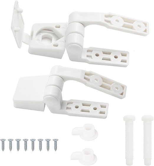 Photo 1 of 2Pcs Toilet Seat Hinge Includes Plastic Bolts Kit Fits Most plastic Toilet Seat Covers
